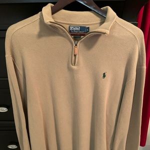 POLO Men's French Rib Knit Half Zip Sweater